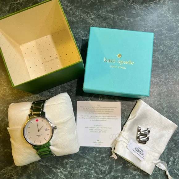 NWT Kate Spade Silver Stainless Steel Watch - Picture 1 of 9